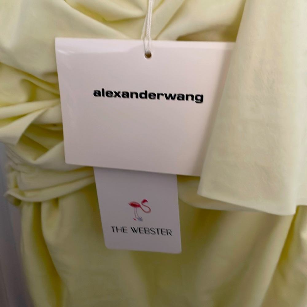 Alexander Wang Interwoven Off Shoulder Mini Dress Tender Yellow